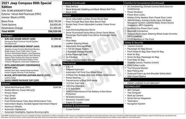 2021 Jeep Compass 80th Anniversary 4x4