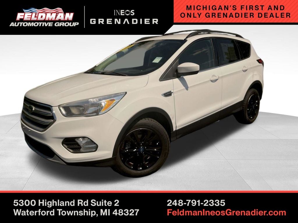 2018 Ford Escape SE in White — front three-quarter view