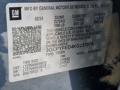 2019 Chevrolet Silverado 1500 LT Trail Boss