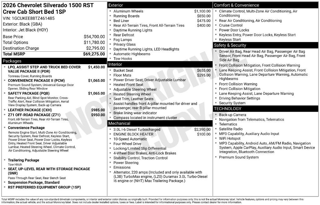 2026 Chevrolet Silverado 1500 RST