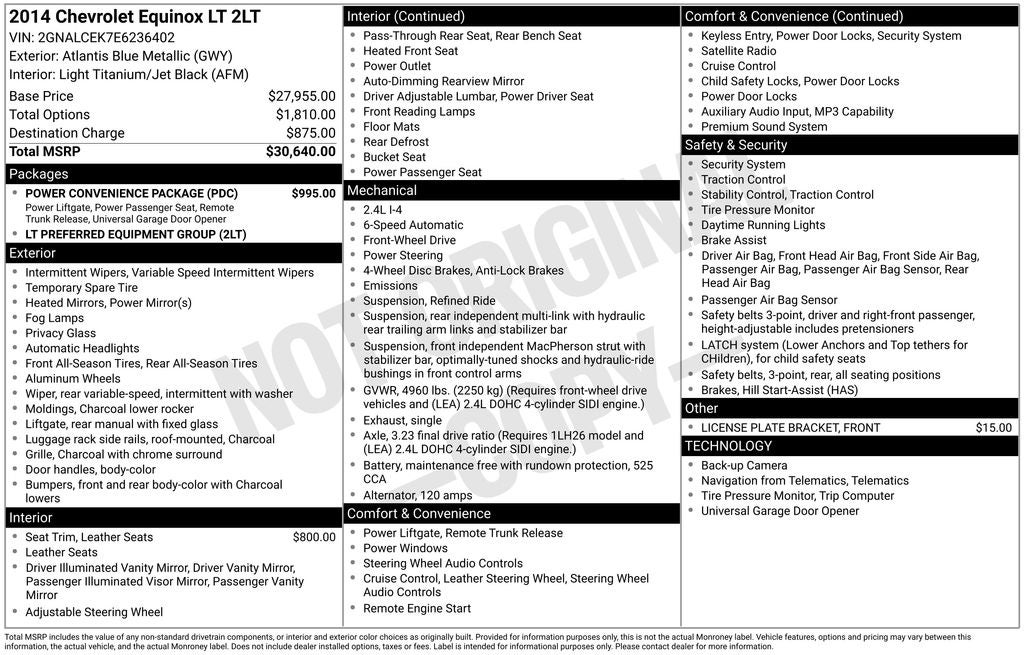 2014 Chevrolet Equinox LT 2LT
