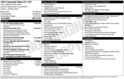 2027 Chevrolet Tahoe Z71