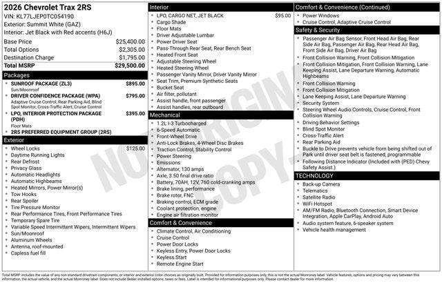 2026 Chevrolet Trax 2RS