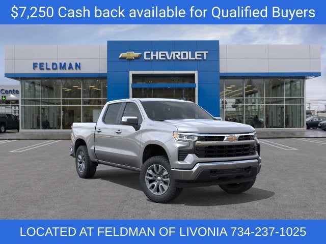 2026 Chevrolet Silverado 1500 LT (2FL) in Sterling Gray Metallic — front three-quarter view