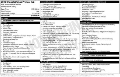 2025 Chevrolet Tahoe Premier