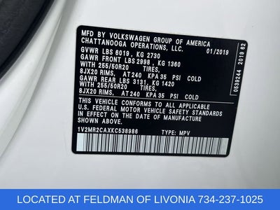 2019 Volkswagen Atlas 3.6L V6 SEL